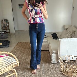 Zara Dark Blue Flare Jeans